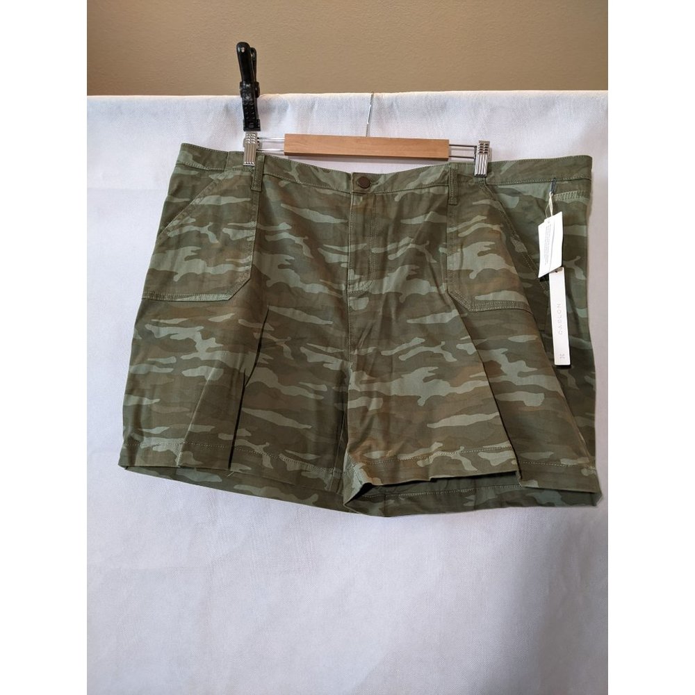C.A.S.L.O.N Camo Print Cotton-Blend Casual Shorts Size 22